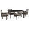 vidaXL Set da Pranzo per Giardino 5 pcs Marrone polyrattan
