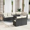 vidaXL Set Divano da Giardino 9 pcs Nero e Crema polyrattan