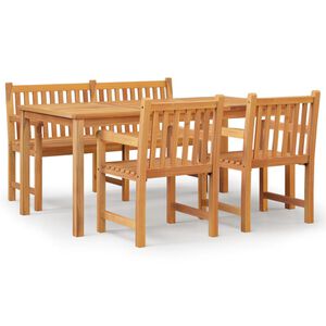 vidaXL Set da Pranzo per Giardino 4 pz in Legno Massello di Teak