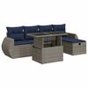 vidaXL Set Divano Giardino 6 pz con Cuscini Grigio Polyrattan Acacia