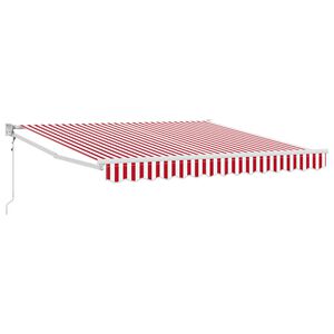 vidaXL Tenda Retrattile Rosso e Bianco 350 x 250 cm
