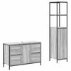 vidaXL Set di mobili per il bagno 2 pz Grigio Sonoma e Nero