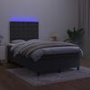 vidaXL Letto a Molle con Materasso e LED Nero 120x190 cm in Velluto