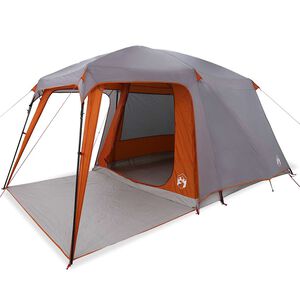 vidaXL Tenda da Campeggio con Portico 5 Persone Grigio e Arancione