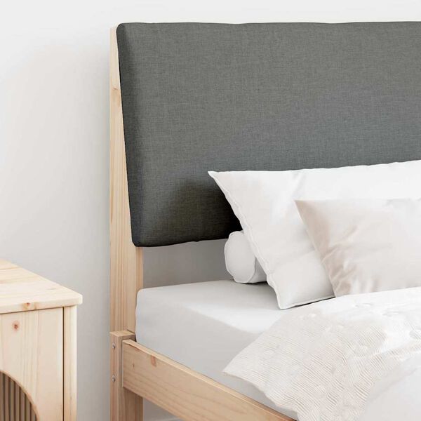 vidaXL Testiera imbottita Grigio scuro 90 cm Pino massello