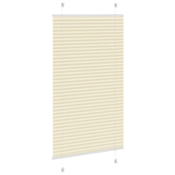 vidaXL Tenda Plissettata Crema 80x100 cm Larghezza Tessuto 79,4 cm