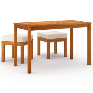 vidaXL Set da Pranzo da Giardino 3pz con Cuscini Legno Massello Acacia