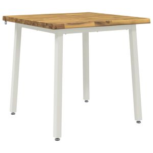 vidaXL 60 x 55 x 75 cm Legno di Acacia Massello Bianco Rettangolare