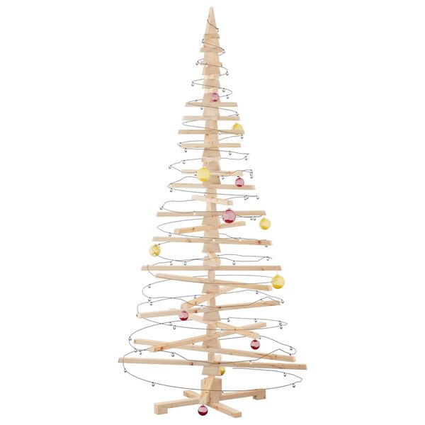 vidaXL Albero di Natale Decorativo in Legno 210 cm Legno Massello Pino