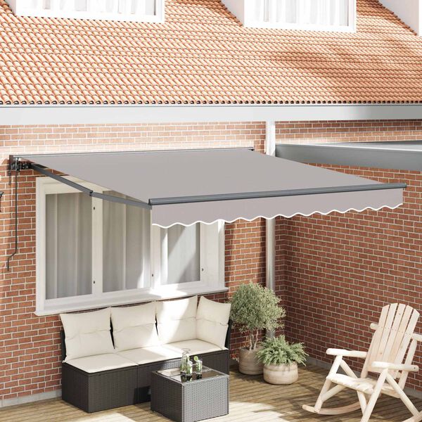 vidaXL Tenda Retrattile Grigio chiaro 300 x 250 cm Alluminio e Tessuto