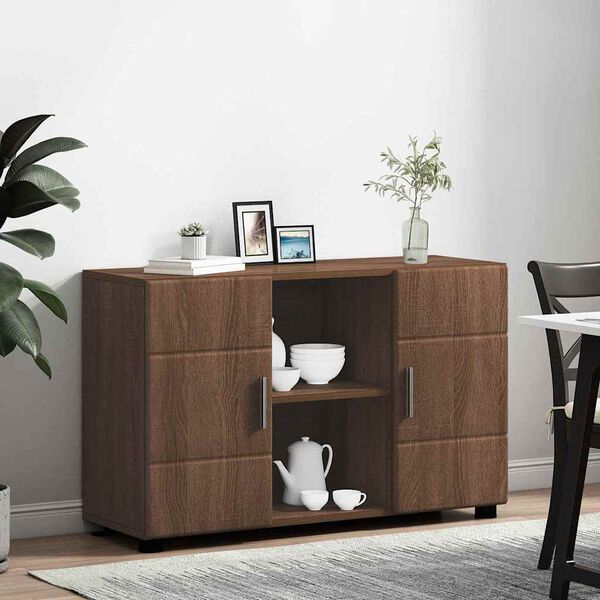 vidaXL Credenza Rovere Marrone 88,5 x 30,5 x 55,5 cm Legno multistrato