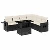 vidaXL Set Divani da Giardino con Cuscini 7pz Nero Polyrattan