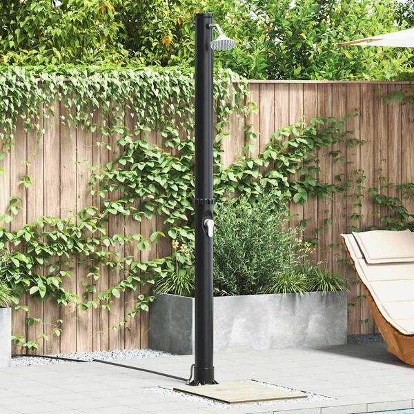 vidaXL Doccia Solare da Esterno Nero 217 cm PVC e Alluminio