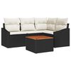 vidaXL Set Divano da Giardino con cuscino 5 pcs Nero polyrattan