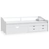 vidaXL Divano Letto 3 Posti con Cassetti Bianco Pino Massello 90x200cm