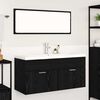 vidaXL Mobile da Bagno con porta Rovere Nero 100 x 38,5 x 46 cm
