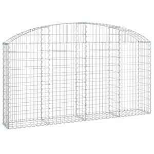 vidaXL Cesto Gabbione ad Arco 200x30x100/120 cm Ferro Zincato