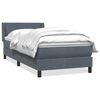 vidaXL Giroletto a Molle con Materasso Grigio Scuro 90x210 cm Velluto