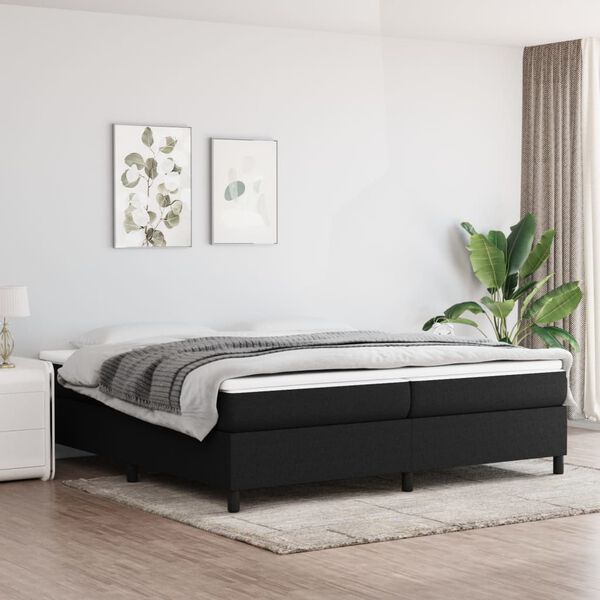 vidaXL Struttura Letto a Rete a Molle Nero 200x200 cm in Tessuto