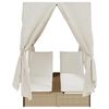 vidaXL Lettino da sole doppio Beige 205 x 129 x 200 cm polyrattan