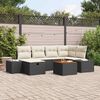 vidaXL Set Divano da Giardino con cuscino 7 pcs Nero Poly Rattan