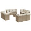 vidaXL Set Divano da Giardino 13 pz con Cuscini Beige in Polyrattan