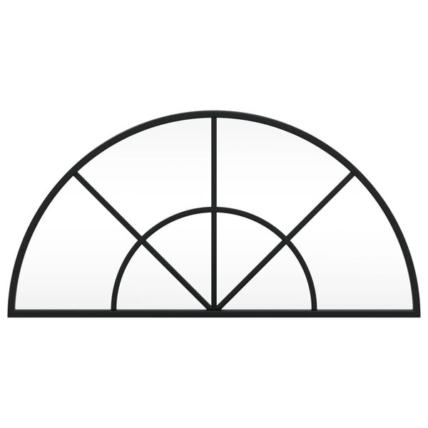 vidaXL Specchio da Parete Nero 60x30 cm Arco in Ferro