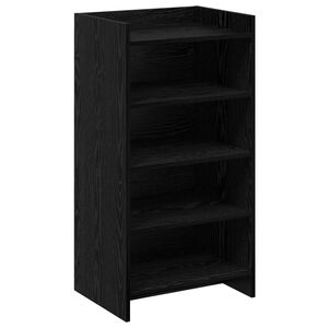 vidaXL Mobile per scarpe con archiviazione Rovere Nero 48 x 36 x 92 cm