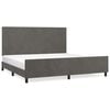 vidaXL Giroletto senza Materasso Grigio Scuro 200x200 cm Velluto