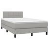 vidaXL Letto a Molle Materasso e LED Grigio Chiaro 120x190 cm Tessuto