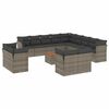 vidaXL Set Divani da Giardino 14pz con Cuscini in Polyrattan Grigio
