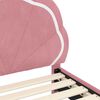 vidaXL Struttura letto bambini con testata Rosa 90 x 200 cm Velluto