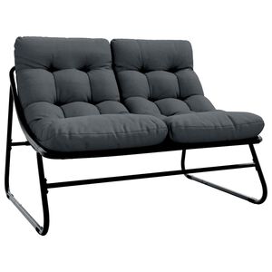 vidaXL Arredamento da Giardino con cuscino Nero 110 x 81 x 71 cm