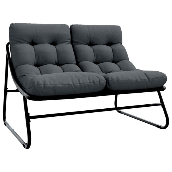vidaXL Arredamento da Giardino con cuscino Nero 110 x 81 x 71 cm