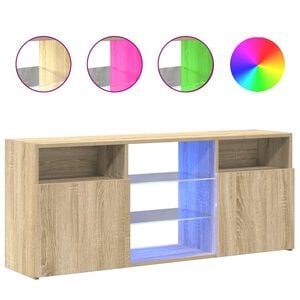 vidaXL Mobile Porta TV con Luci LED Rovere Sonoma 120x30x50 cm
