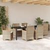 vidaXL Set da Pranzo per Giardino 7 pcs Beige polyrattan