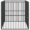 vidaXL Box per Cani 4 Pannelli Nero Acciaio Zincato