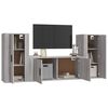 vidaXL Set Mobili Porta TV 3 pz Grigio Sonoma in Legno Multistrato
