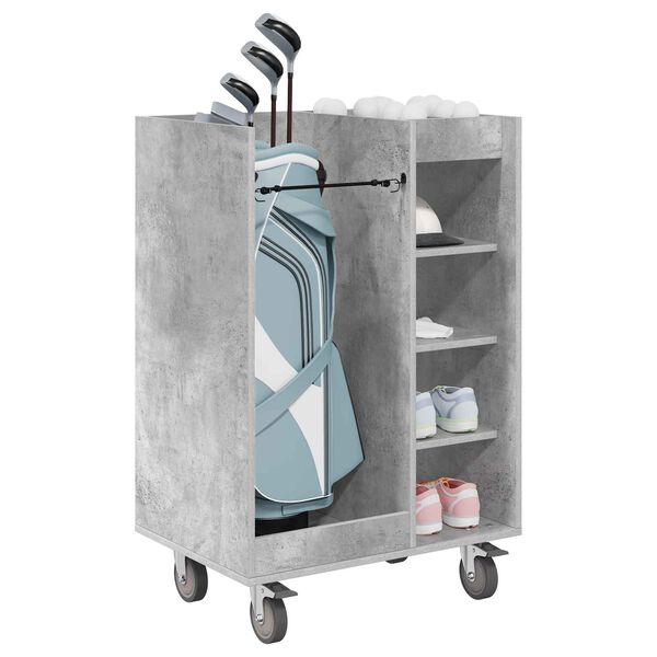 vidaXL Armadio per Golf con ruota Grigio cemento 65 x 45 x 98 cm