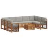 vidaXL Set divani con cuscino 10 pcs Grigio Naturale e Chiaro