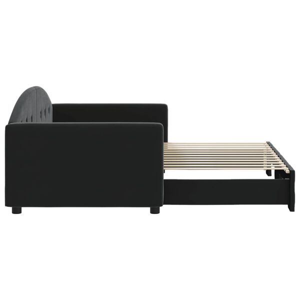 vidaXL Divano Letto con Letto Estraibile Nero 90x200 cm in Velluto