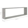 vidaXL Mensole Parete Cubo 6pz Grigio Cemento 100x15x30 cm Multistrato