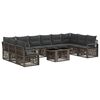 vidaXL Set Divano da Giardino 11 pz Grigio e Grigio Scuro polyrattan