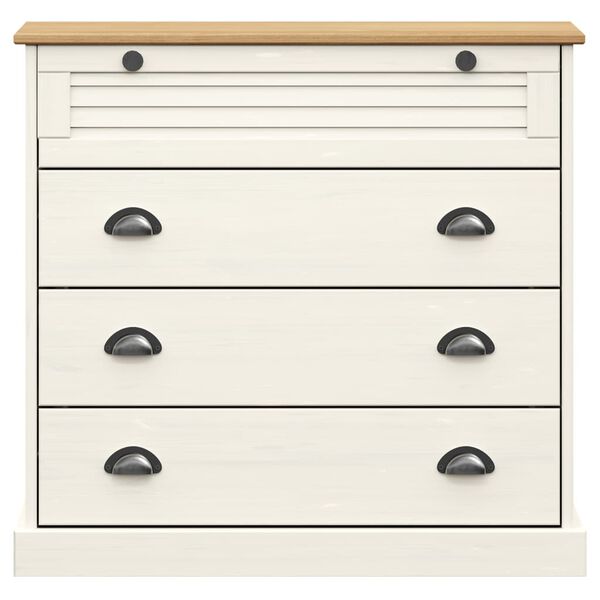 vidaXL Cassettiera VIGO Bianca 80x40x76 cm in Legno Massello di Pino
