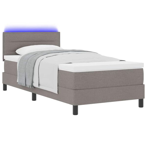 vidaXL Letto a molle con materasso con led Talpa 90 x 190 cm Tessuto