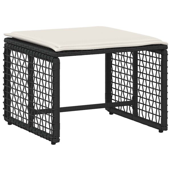 vidaXL Set di Mobili da Esterno con cuscino 5 pcs Nero e Bianco