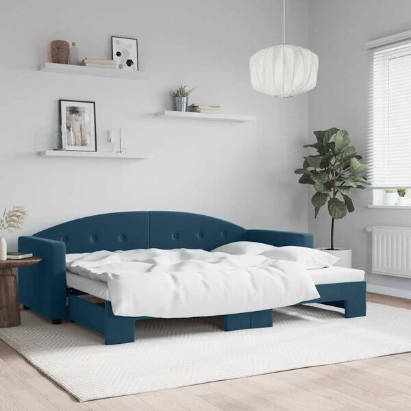 vidaXL Divano Letto con Letto Estraibile Blu 80x200 cm in Velluto