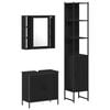 vidaXL Unit&agrave; da Bagno 3 pz Nero 33 x 33 x 185,5 cm