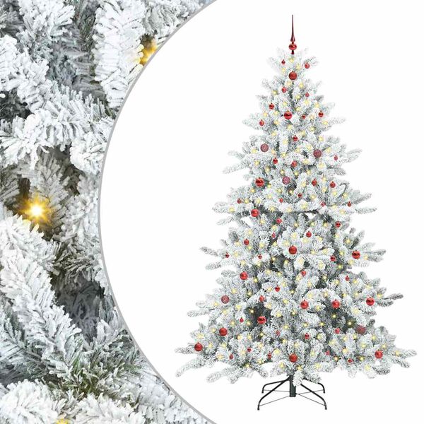 vidaXL Albero di Natale Artificiale con Rami Pieghevoli Bianco 240 cm