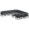 vidaXL Set Divano da Giardino 12 pz Nero Alluminio
